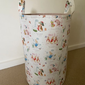 Peter Rabbit toy storage, Peter Rabbit fabric toy bin, Peter Rabbit laundry hamper, Classic Peter Rabbit, Peter Rabbit nursery decor