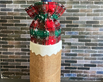 Christmas wine bag,Bottle bag, Christmas bottle cover, Christmas bottle gift bag, Santa bottle bag, Wine bottle cover, Reindeer bottle bag