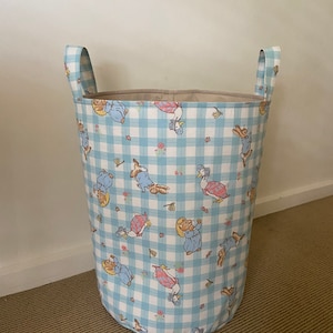 Peter Rabbit fabric toy bin, Classic Peter Rabbit fabric basket, Peter Rabbit storage, Laundry hamper, Beatrix Potter, Baby shower gift