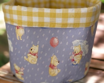 Winnie the Pooh Fabric Basket: Nursery Toy Storage Bin