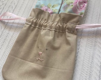 Bunny Treat Bag: Reusable Cotton Easter Favor Bag