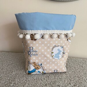 Peter Rabbit Fabric Bin, Pom Pom Basket, Fabric Basket, Fabric Storage ...