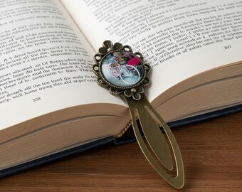 Vintage Bicycle Metal Bookmark – Antique Bronze Floral Book Mark