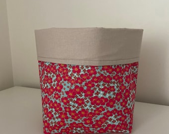 Floral Fabric basket, Sakura Fabric bin, Fabric storage, Fabric organizer, Floral bin, Housewarming gift. Fabric pouch, Mother’s Day gift