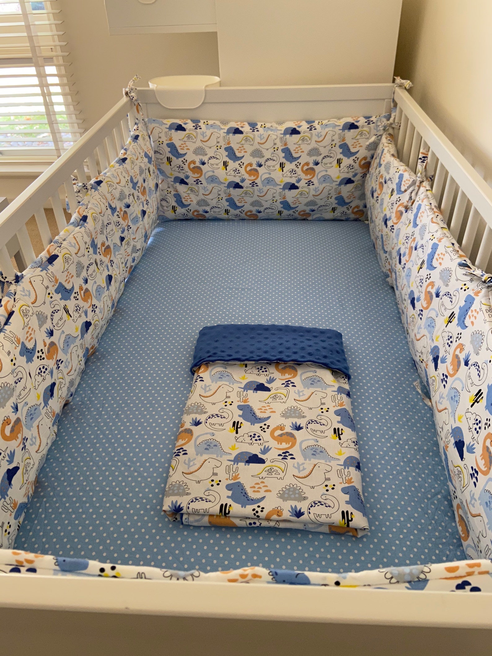 Dinosaurs Baby Blanket / Baby Blanket With Dinosaurs and Minky Etsy