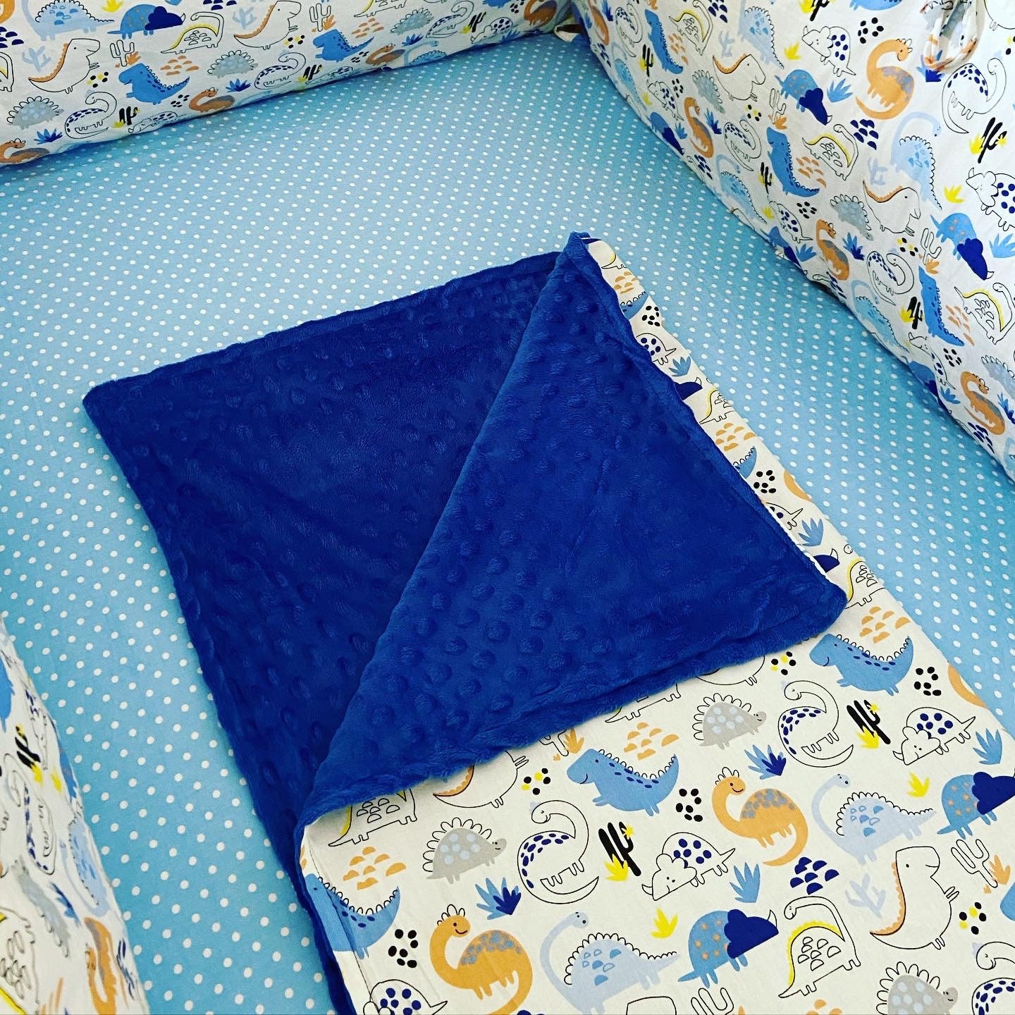 Dinosaurs Baby Blanket / Baby Blanket With Dinosaurs and Minky Etsy