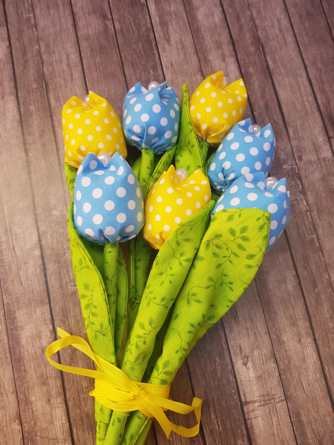 Fabric Tulips Fabric Flowers Spring Flowers Mother's Etsy