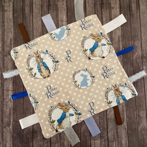Peter Rabbit baby lovey, Small blanket, Baby shower gift, Neutral newborn gift, Peter Rabbit comforter