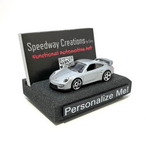 Porte-cartes de visite pour 911 GT2 - Décoration personnalisée pour voiture 911 GT2 pour votre bureau, bureau ou entreprise - 911 argenté - Amateur de 911 - Accessoire 911