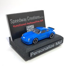 Porte-cartes de visite 911 934 Turbo RSR - Art personnalisé de voiture de sport allemande pour votre bureau, bureau ou espace de travail - Cadeau personnalisé pour une voiture 911 !