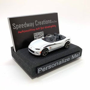 Porte-cartes de visite personnalisé MX5 ND Roadster - Art automobile pour votre bureau, bureau ou homme des cavernes - Un cadeau personnalisé unique !