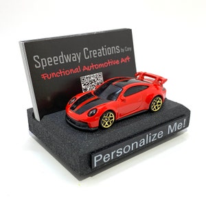 Porte-cartes de visite pour 911 GT3 - Art automobile fonctionnel pour votre bureau, bureau ou espace de travail - Un cadeau personnalisé unique !