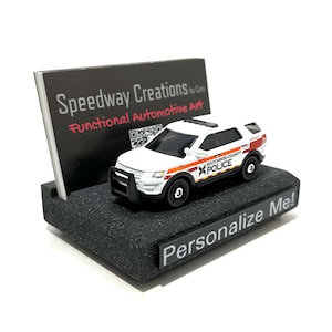Porte-cartes de visite pour SUV Police - Accessoire de police pour le bureau, le bureau ou l'homme des cavernes - Un cadeau de police personnalisé unique !