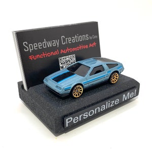 Porte-cartes de visite DeLorean - Art automobile personnalisé pour votre bureau, bureau ou espace de travail - Un cadeau personnalisé unique !