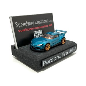 Porte-cartes de visite personnalisé GR Supra - Art automobile pour votre bureau, bureau ou entreprise - Un cadeau de voiture personnalisé unique !