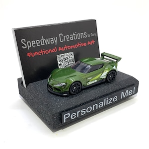Porte-cartes de visite personnalisé Supra - Art automobile pour votre bureau, bureau ou entreprise - Un cadeau de voiture personnalisé unique !