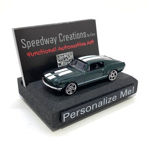 Porte-cartes de visite Mustang - Art automobile fonctionnel pour votre bureau, bureau ou espace de travail - Un cadeau personnalisé unique !
