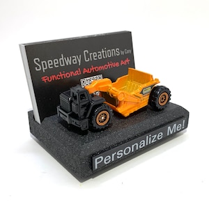 Scraper / Earth Mover Business Card Holder - Accessoire de construction personnalisé pour votre bureau ou votre bureau - Cadeau de construction de route !