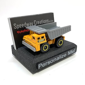 Porte-cartes de visite camion à benne basculante - Accessoire de construction personnalisé pour votre bureau - Cadeau de construction - Camion minier