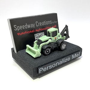 Porte-cartes de visite pour chargeur frontal / pelle rétrocaveuse - Accessoire de construction personnalisé pour votre bureau - Cadeau de construction !