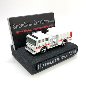 Porte-cartes de visite pompier - Art automobile pour votre bureau, bureau ou homme des cavernes - Un cadeau personnalisé unique !