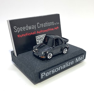 Porte-cartes de visite animé Turbo 911 (964) - Accessoire de bureau personnalisé 911 turbo - Cadeau personnalisé 911 turbo - Art de dessin animé 911