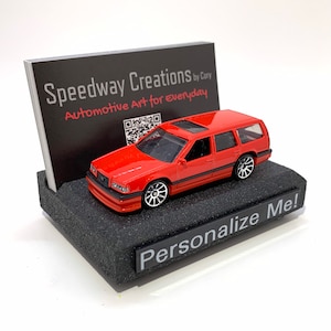 Porte-cartes de visite Volvo 850 Break - Art automobile suédois pour votre bureau, bureau ou entreprise - Un cadeau de voiture personnalisé unique !
