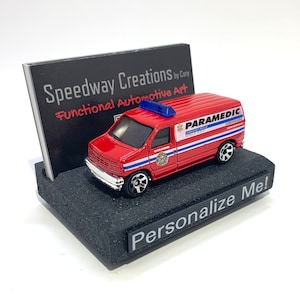 Porte-cartes de visite classique pour ambulanciers paramédicaux - Accessoire paramédical pour votre bureau - Un cadeau ambulancier paramédical personnalisé unique