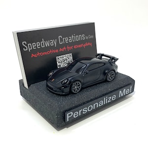Porte-cartes de visite pour 911 GT3 - Art personnalisé 911 GT3 pour votre bureau, bureau ou espace de travail - Un cadeau personnalisé unique pour une voiture de sport !