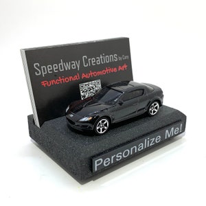 Porte-cartes de visite personnalisé RX-8 - Accessoire RX8 pour votre bureau, bureau ou entreprise - Cadeau RX-7 personnalisé unique - Voiture à moteur rotatif