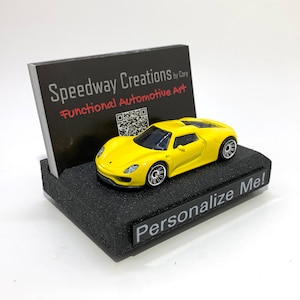 Porte-cartes de visite 918 Spyder - Art automobile fonctionnel pour votre bureau, bureau ou homme des cavernes - Un cadeau personnalisé unique !