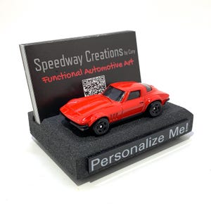 Porte-cartes de visite personnalisé en galuchat - Cadeau personnalisé en galuchat - Accessoire galuchat pour votre bureau, bureau ou entreprise - Custom car shop