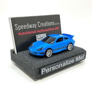 Porte-cartes de visite 911 GT3 RS - Accessoire 911 GT3 personnalisé pour votre bureau, bureau ou espace de travail - Un cadeau 911 personnalisé unique !