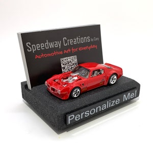 Porte-cartes de visite personnalisé Firebird - Art automobile fonctionnel pour votre bureau, bureau ou espace de travail - Un cadeau personnalisé unique !