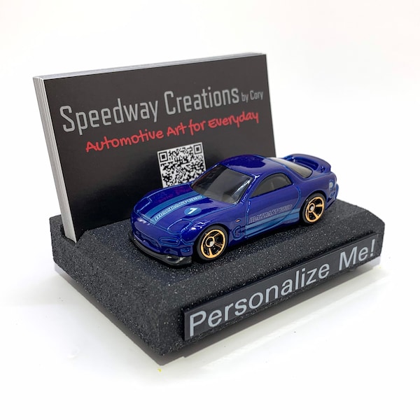 RX-7 FD Personalized Business Card Holder - Car art for your desk, office or business - A unique personalized RX-7 car gift!