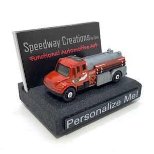 Fire Engine Pumper Truck Business Card Holder - Fire hall art - Fire fighter gift - Fire fighter accessory