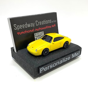 Porte-cartes de visite personnalisé 911 Carrera - Art automobile fonctionnel pour votre bureau, bureau ou espace de travail - Un cadeau unique !