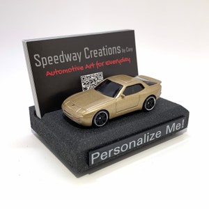 Porte-cartes de visite 944 - Art personnalisé de voiture de sport allemande pour votre bureau, bureau ou espace de travail - Un cadeau de voiture personnalisé unique !