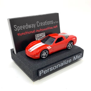 Porte-cartes de visite personnalisé C5 Vette - Cadeau ou accessoire C5 pour votre bureau, bureau ou entreprise ! Cadeau pour amateur de voitures. Cadeau vendeur