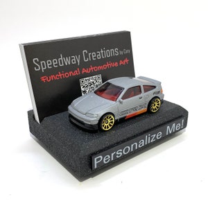 Porte-cartes de visite CRX - Accessoire CRX personnalisé pour votre bureau, bureau ou espace de travail - Un cadeau pour une voiture de sport japonaise !