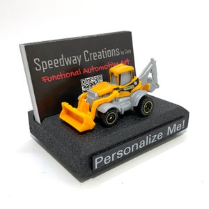 Front Loader / Backhoe Business Card Holder - Accessoire de construction personnalisé pour votre bureau ou bureau - Cadeau de construction !