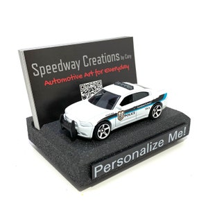 Police Car Business Card Holder - Police Cruiser / Interceptor art for your desk, office or man cave - A unique personalized gift!