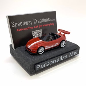 Porte-cartes de visite MX5 - Art personnalisé de voiture de course MX5 pour votre bureau, bureau ou entreprise - Un cadeau MX5 personnalisé - capote MX5