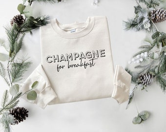 Champagne for Breakfast SVG | Mimosa Cricut File | Brunch tshirt, DIGITAL FILE