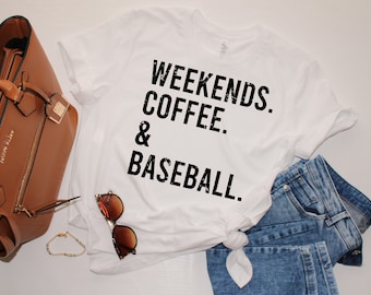 Baseball Mom SVG | Weekend. Coffee & Baseball Shirt Cut File | Distressed svg + Non-Distressed file for Cricut | DIGITAL DOWNLOAD