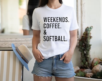 Softball Mom SVG | Weekend. Coffee & Softball Shirt Cut File | Distressed and Non Distressed Softball svg | DIGITAL DOWNLOAD
