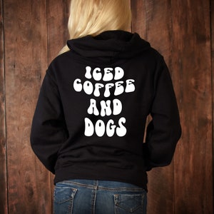 Iced Coffee and Dogs SVG | Retro Aesthetic Dog Lover Design | Funny Coffee Shirt Cut File | Cricut & Silhouette Digital Download