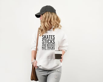 Skates Sticks and Wicked Hat Tricks svg | Hockey Mom Cut File | Hockey Cricut File | Hockey SVG | DIGITAL DOWNLOAD