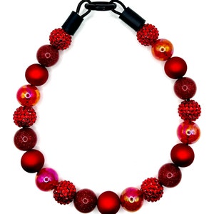 Big Red, Beaded Dog Collar (20mm Beads)