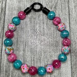 Unicorn Sparkle, Beaded Dog Collar (20mm Beads)